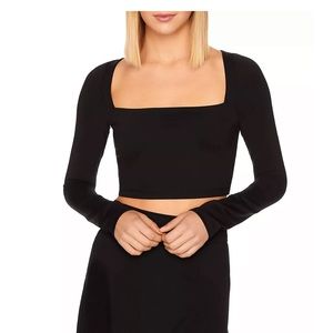 Susana Monaco square neck crop top black! Gently worn!